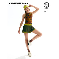 chopiyopi【薄荷皮】女童假兩件訓練速乾短褲夏季防曬涼感五分褲