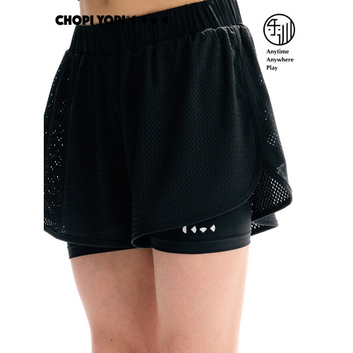 chopiyopi【薄荷皮】女童假兩件訓練速乾短褲夏季防曬涼感五分褲