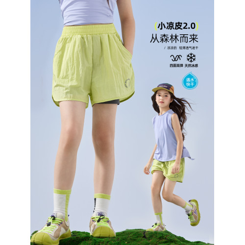 女童運動短褲羽毛球服外穿防走光速乾褲子女大童訓練褲套裝兒童夏
