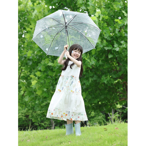 野柿童裝【伏羲夏花】女童法式無袖連衣裙氣質海邊度假碎花長裙