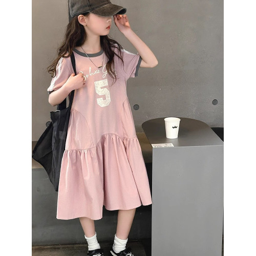 REY韓國女童連衣裙夏季2025新款女孩中大童休閒公主裙兒童夏裝
