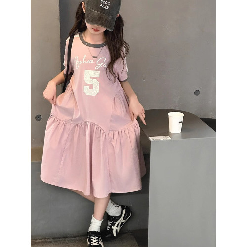 REY韓國女童連衣裙夏季2025新款女孩中大童休閒公主裙兒童夏裝