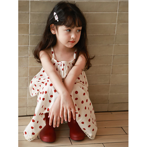 柒號童倉女大童韓版洋氣碎花吊帶裙夏裝新款女童田園風波點連衣裙