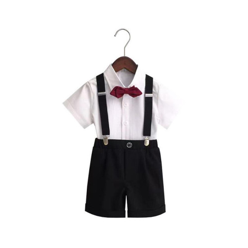 男童禮服男孩幼兒園大合唱演出服短袖背帶褲套裝英倫風春夏小
