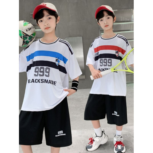 冰絲速乾男童球衣套裝2025新款夏季男童籃球運動服