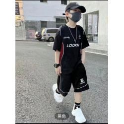 安哼安哼男童夏裝套裝2025新款兒童中大童寬松休閒運動速乾短袖短