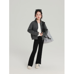 布丁哈魯童裝秋裝女童洋氣褲子2025春秋新款兒童雲感高彈微喇褲