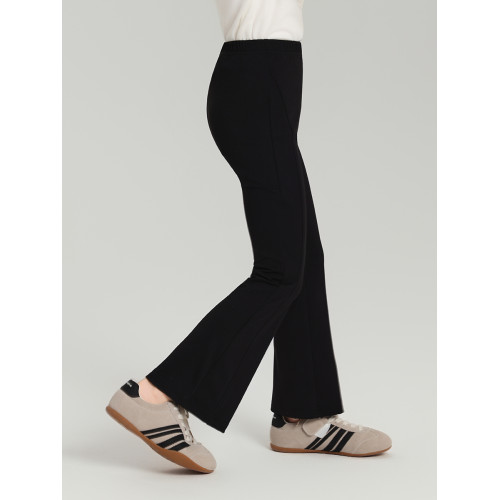 布丁哈魯童裝秋裝女童洋氣褲子2025春秋新款兒童雲感高彈微喇褲