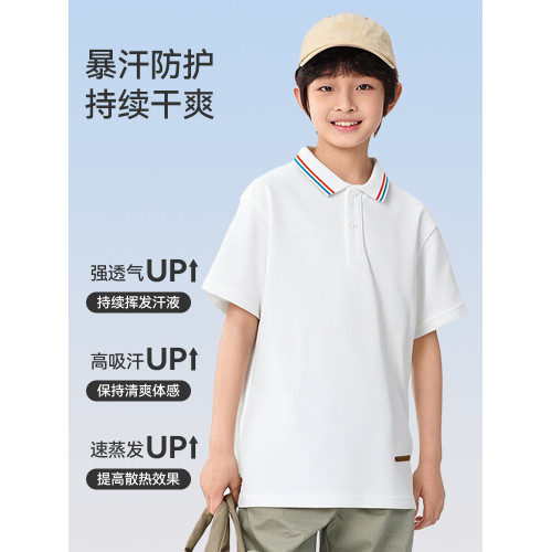 巴拉巴拉男童短袖t恤兒童涼感上衣中大童POLO衫2025新款夏季童裝