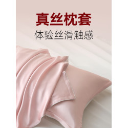 華詩雅蒂桑蠶絲真絲枕套單面單人學生絲綢枕頭套純色經典簡約絲滑