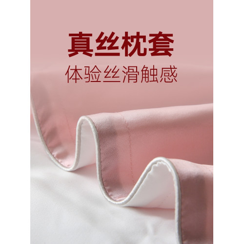 華詩雅蒂桑蠶絲真絲枕套單面單人學生絲綢枕頭套純色經典簡約絲滑