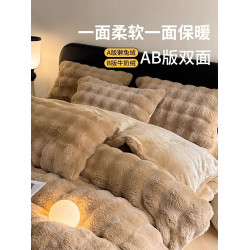 冬季加厚兔兔毛絨被套單件雙面牛奶絨珊瑚絨150x200x230單人被罩