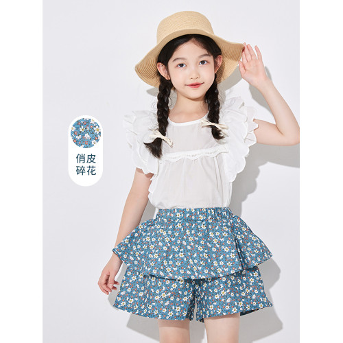 女童夏裝2025新款洋氣套裝兩件套兒童短褲外穿夏季薄款女孩裙褲