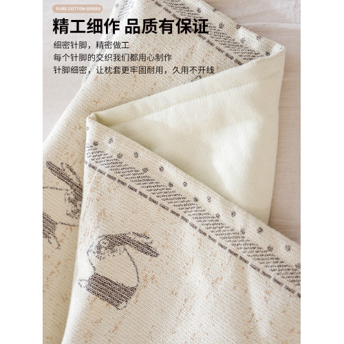 紐釦純棉紗布枕套一對裝新款家用全棉枕頭套防滑不脫落成人枕芯套