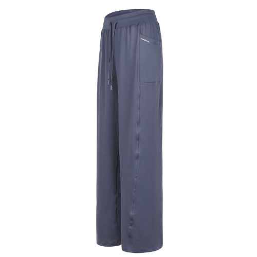 annerun戶外寬鬆運動褲女高腰垂感遮肉抽繩直筒褲跑步休閒遛彎褲