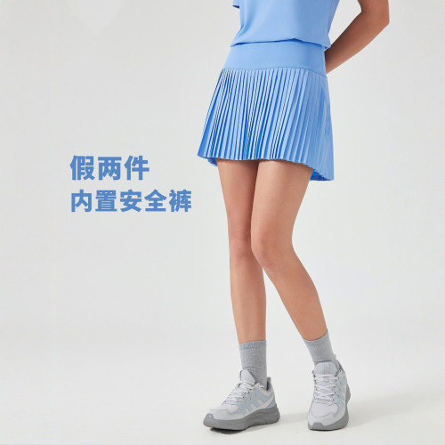 Luxtre新品水冷降溫彈力時尚百褶裙雙層防走光三分運動褲裙DK383