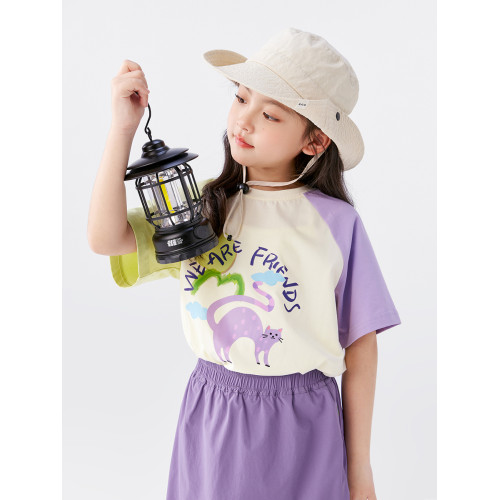 左西童裝女童T恤短袖夏季兒童夏裝套裝2025新款女孩大童半袖短裙