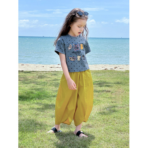 圖圖小象童裝女童防蚊褲冰絲兒童褲子薄款2026夏季新款兒童燈籠褲