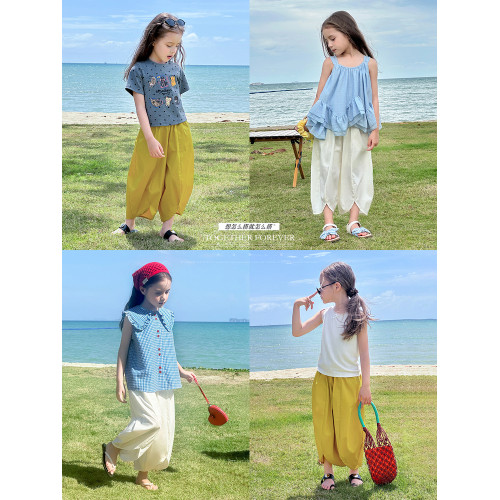 圖圖小象童裝女童防蚊褲冰絲兒童褲子薄款2026夏季新款兒童燈籠褲