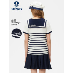 Navigare意大利小帆船童裝女童短袖T恤2025年夏季薄款兒童POLO衫