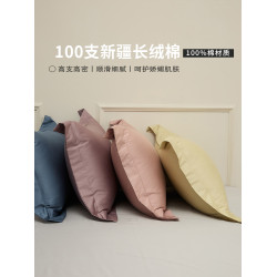 Moryio五星級酒店高檔100S貢緞長絨棉枕套純棉枕頭套單個48X74cm