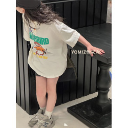 波拉bora韓國童裝女童Polo衫洋氣時髦2025新款女孩春夏短袖T恤潮