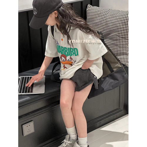 波拉bora韓國童裝女童Polo衫洋氣時髦2025新款女孩春夏短袖T恤潮