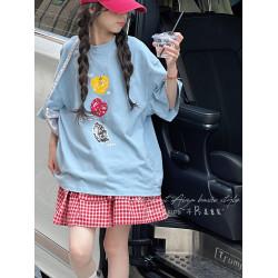 孫小美kids 韓系高級女童短袖T恤2025夏裝新款兒童上衣大童衣服薄