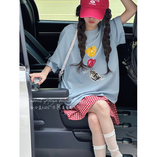 孫小美kids 韓系高級女童短袖T恤2025夏裝新款兒童上衣大童衣服薄