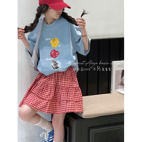 孫小美kids 韓系高級女童短袖T恤2025夏裝新款兒童上衣大童衣服薄