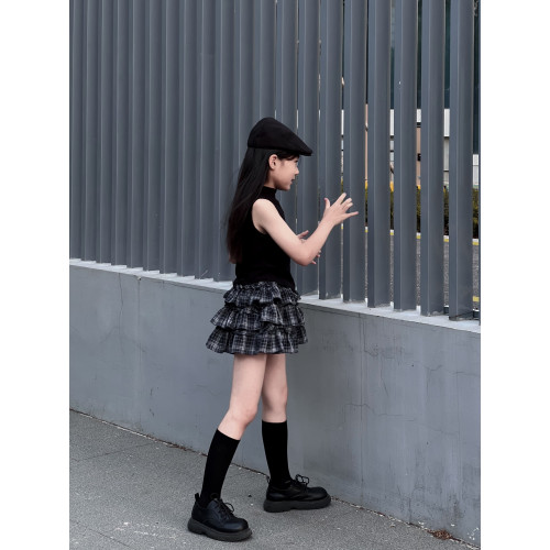 吉小可兒童半身裙2025夏季新款格子裙百搭女童甜酷炸街短裙
