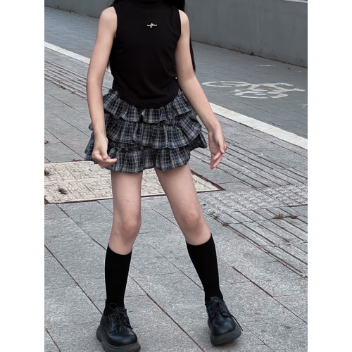 吉小可兒童半身裙2025夏季新款格子裙百搭女童甜酷炸街短裙