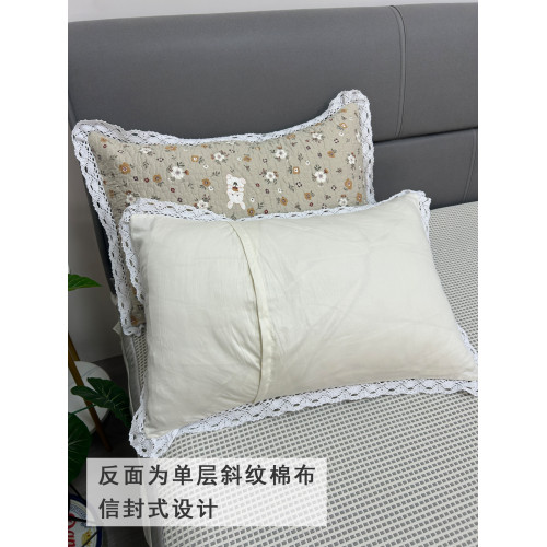 純棉夾棉加厚枕套40x60一對裝控油防汙保護枕芯套隔髒全棉枕頭套