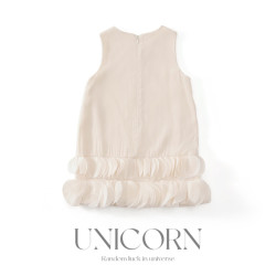 UNICORN女童25年夏季法式新款花邊公主裙時尚背心裙生日禮服裙