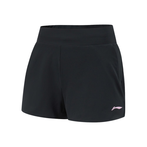 李甯運動褲女夏季跑步系列舒適透氣簡約常規運動短褲AKSU578-B品