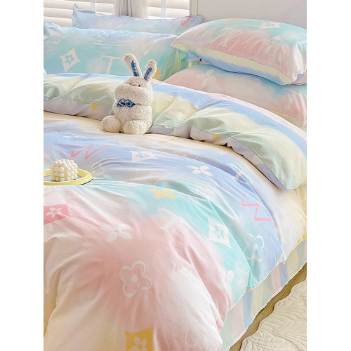 輕奢ins風全棉被套單件150x200x230宿舍學生單雙人100被罩四件套