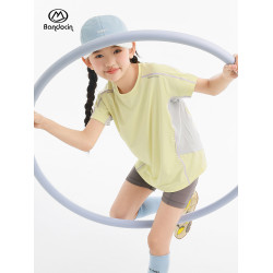 半度閒女童夏裝運動短袖速乾衣洋氣2025新款兒童夏季涼感上衣t恤