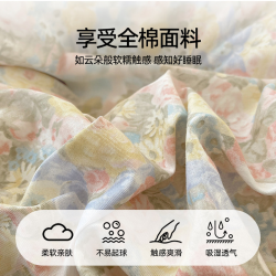 婧麒100全棉純棉被套單件枕套兩件家用臥室雙人床1.5米2m四季通用