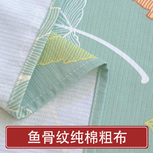 純棉魚骨紋老粗布枕套大號成人一對夏季加厚48cmx74cm棉麻枕頭套