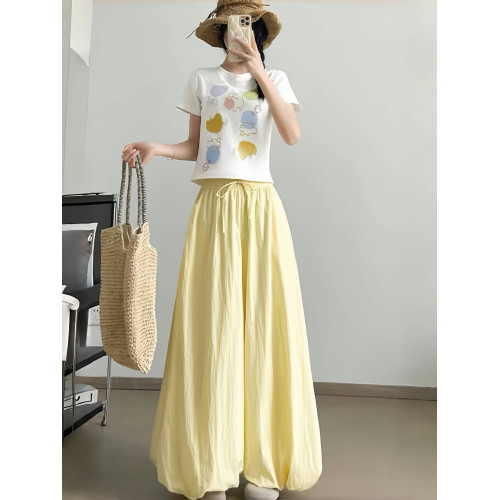 女童夏季花苞裙褲薄款褲子2025新款兒童寬松燈籠褲高腰顯瘦濶腿褲