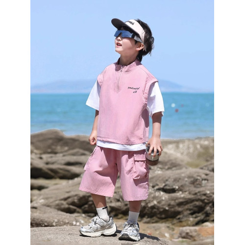 英國NextKiss兒童裝男童夏裝套裝2025新款男孩洋氣帥氣短袖兩件套