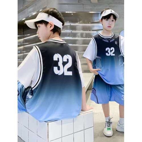 安哼安哼男童藍球服套裝夏款中大童球衣背心夏季男孩運動速乾32號