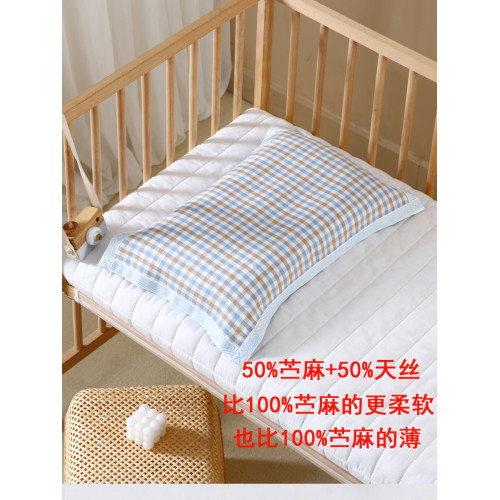 純苧麻枕套夏季涼感天絲嬰兒童寶寶乳膠枕頭套枕皮幼兒園四季通用