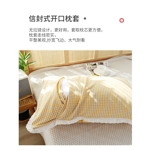 法式純棉紗布枕套一對裝新款家用枕頭套全棉加厚款單人枕芯內膽套