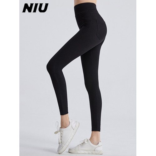 NIU妞吉家仿牛仔瑜伽褲彈力褲瑜伽牛仔女牛仔褲運動褲緊身褲提臀