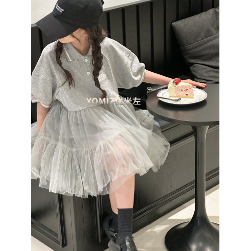 波拉bora韓國童裝女童連衣裙2025洋氣新款夏裝兒童裙子公主裙紗裙