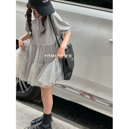 波拉bora韓國童裝女童連衣裙2025洋氣新款夏裝兒童裙子公主裙紗裙