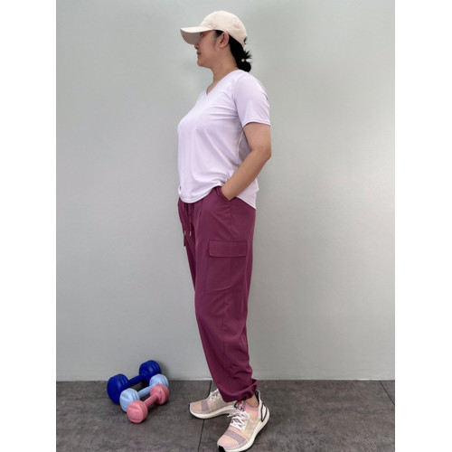 May大碼運動褲女寬松束腳褲胖mm跑步健身褲薄款速乾夏季長褲200斤