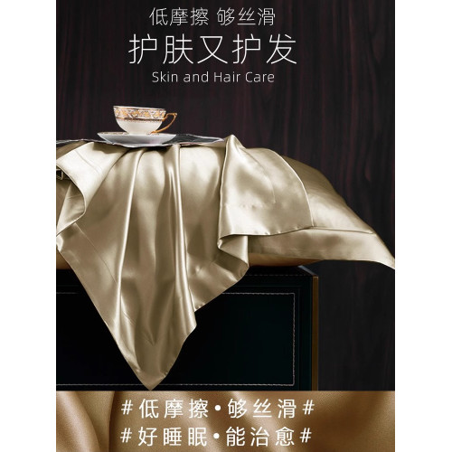 真絲枕套單衹裝絲綢枕頭套仿桑蠶絲枕巾冰絲天絲一對美容床上用品