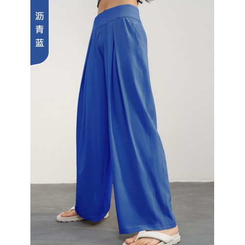 AD1601花色折釦高腰顯瘦休閒寬松運動褲女直筒濶腿簡約通勤瑜伽褲